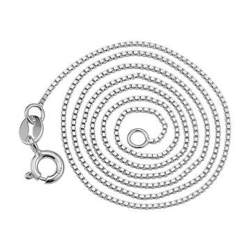 Fashion 925 Sterling Silver Box Chain Necklace